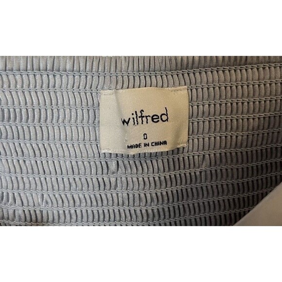 Aritzia Wilfred Light Blue Bridgerton Satin Square Neck Long Sleeve Dress Size 0 - Picture 8 of 12